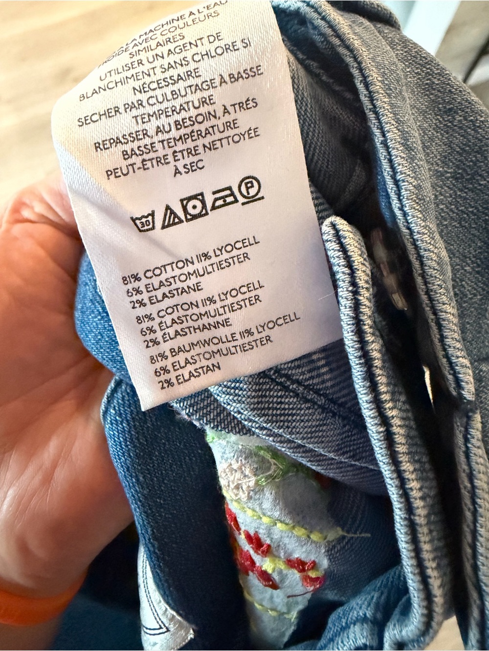 🌸DARLING Maeve Light Blue Denim Jeans with Multicolor Floral Embroidery - Picture 12 of 15